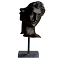 Antique Head — Sculpture of a Classical Bust on a Stand (Dark Patina, Hand-Finished)