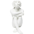 Pensive Dog — Decorative Sitting Dog-Man Figurine (Matte White)