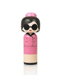 Style Icon Kokeshi — Wooden Doll in a Pink Suit (Hand-Painted)