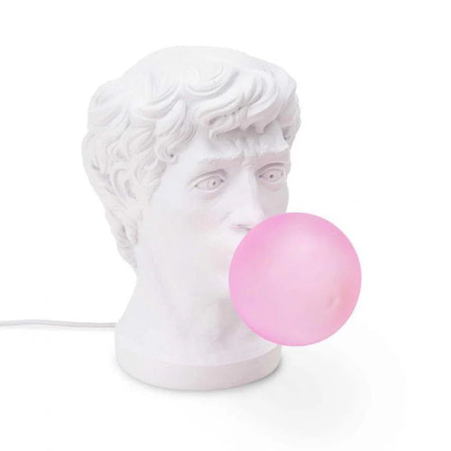 Antique Bubble — Decorative LED Lamp, Bust with a Pink "Gum Balloon"