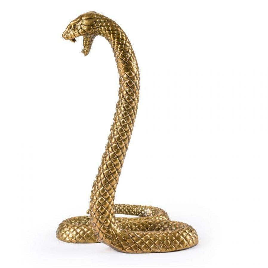 Golden Snake — Decorative Cobra Sculpture (Gilded, Hand-Finished)