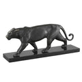 Art Déco Panther — Sculpture of a Walking Panther on a Stone Base (Hand-Finished)