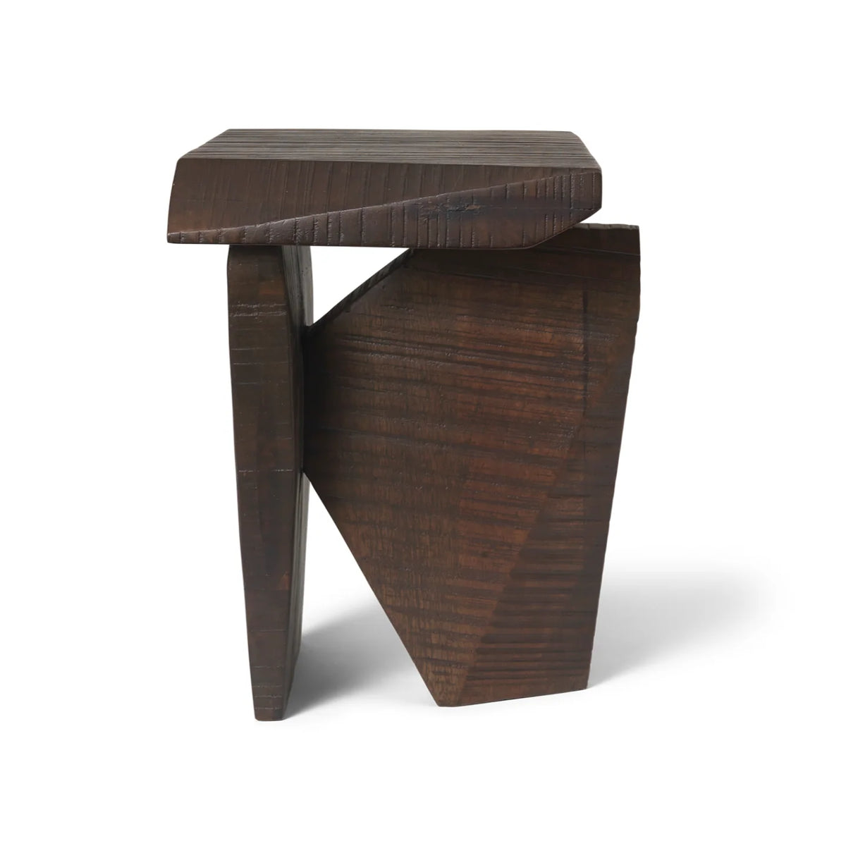 Sculptural Stool — Solid Wood Stool / Side Table (Handmade)