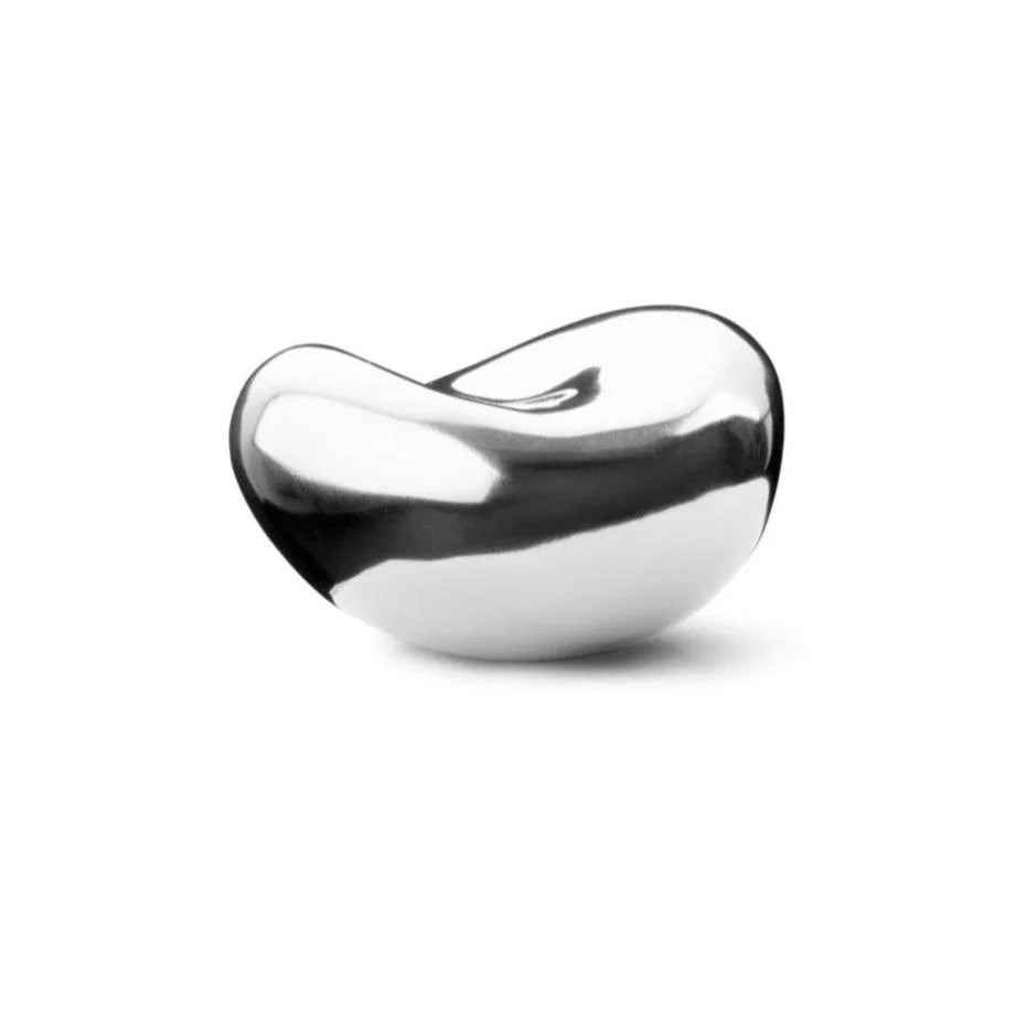 Silver Pebble — Abstract Decorative Sculpture, Mirror Steel (Hand-Polished)
