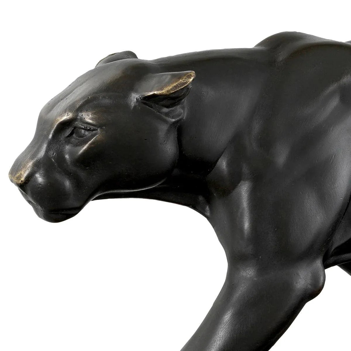 Art Déco Panther — Sculpture of a Walking Panther on a Stone Base (Hand-Finished)