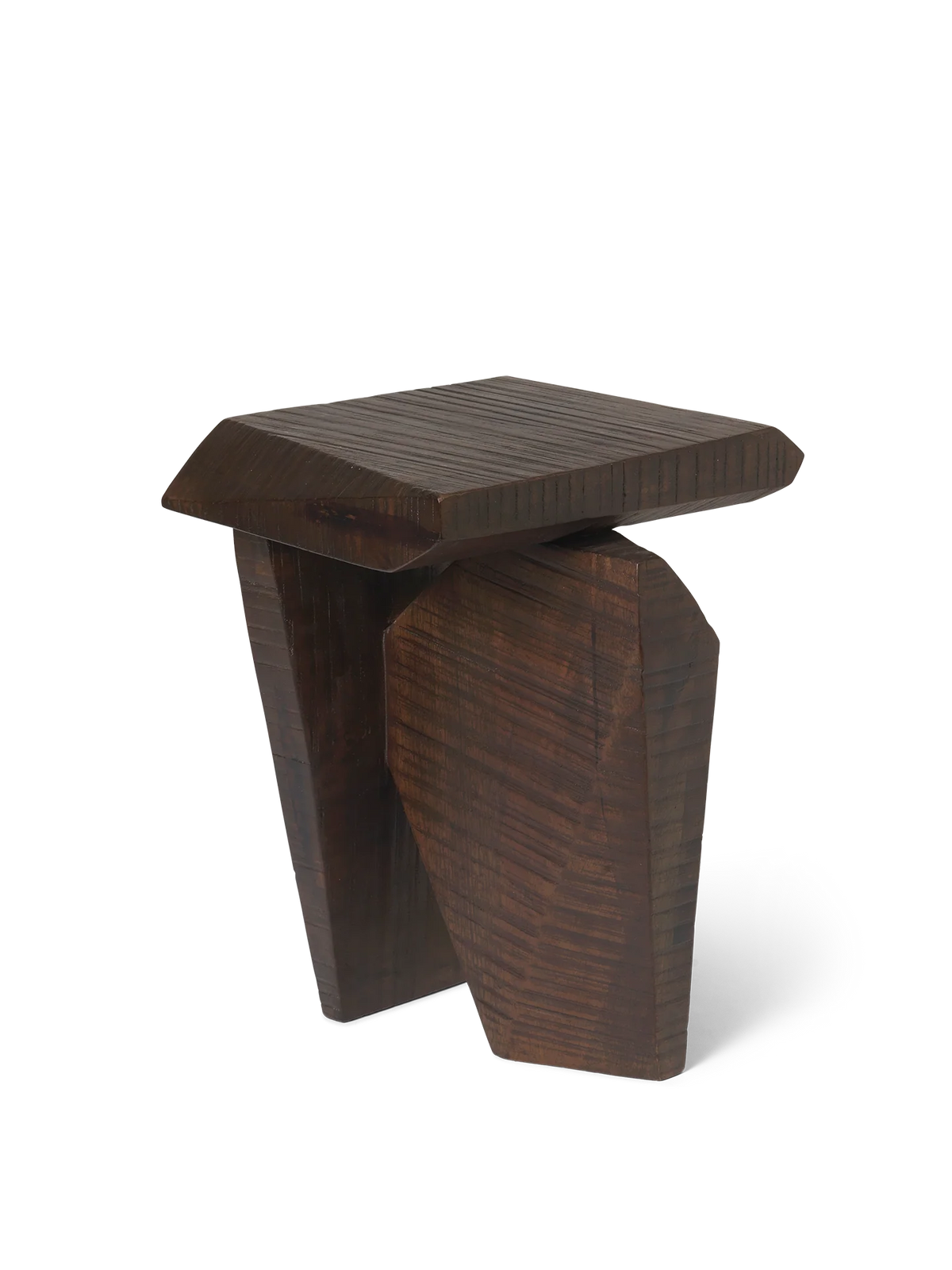 Sculptural Stool — Solid Wood Stool / Side Table (Handmade)