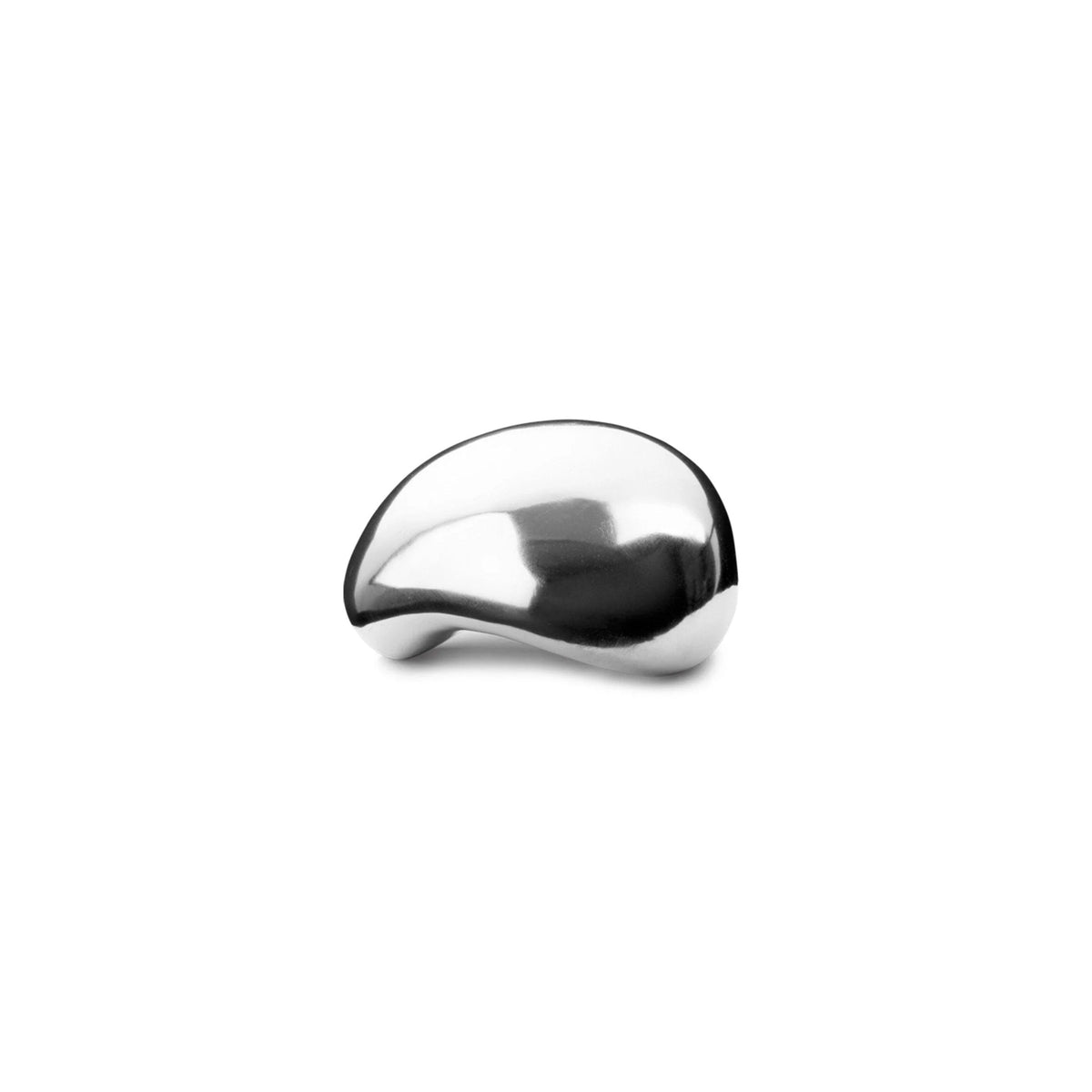 Silver Pebble — Abstract Decorative Sculpture, Mirror Steel (Hand-Polished)
