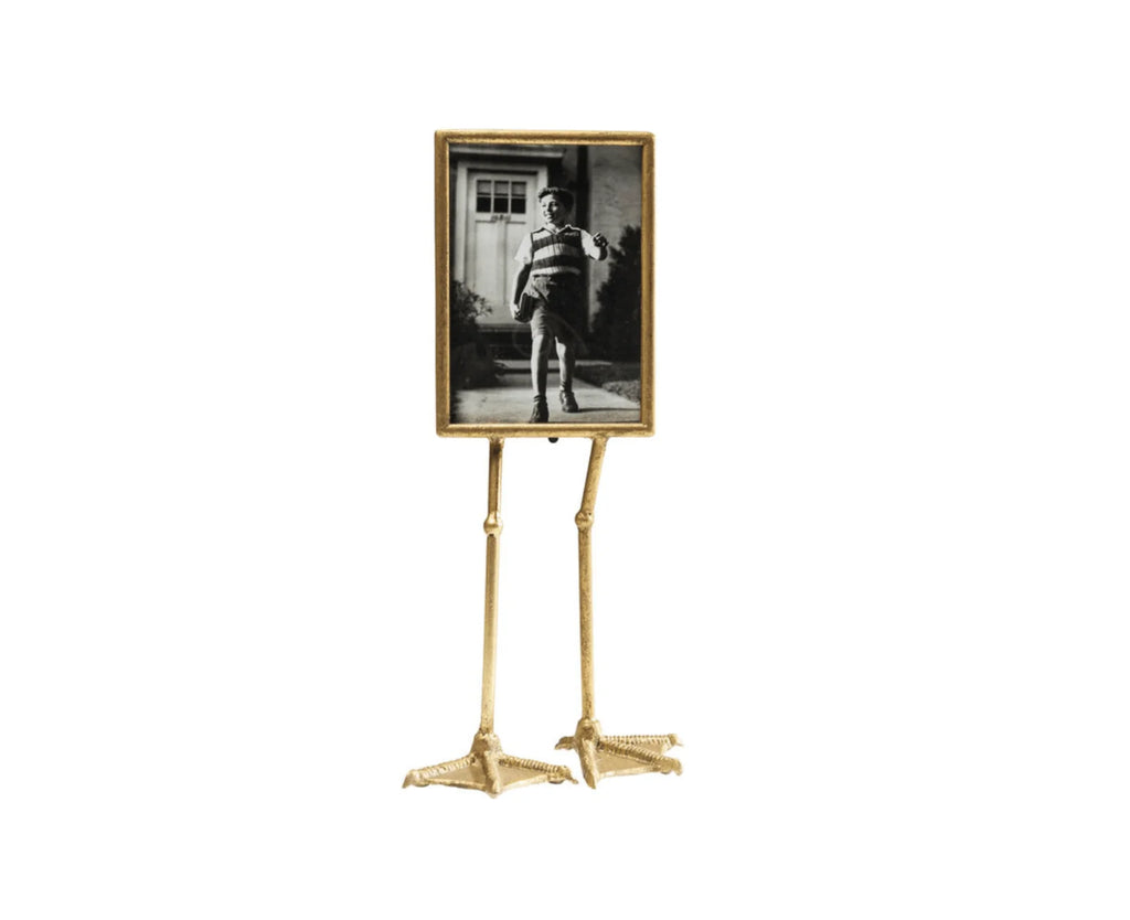 Duck Feet Portrait — Decorative Photo Frame on Tall Brass Legs (Handmade)