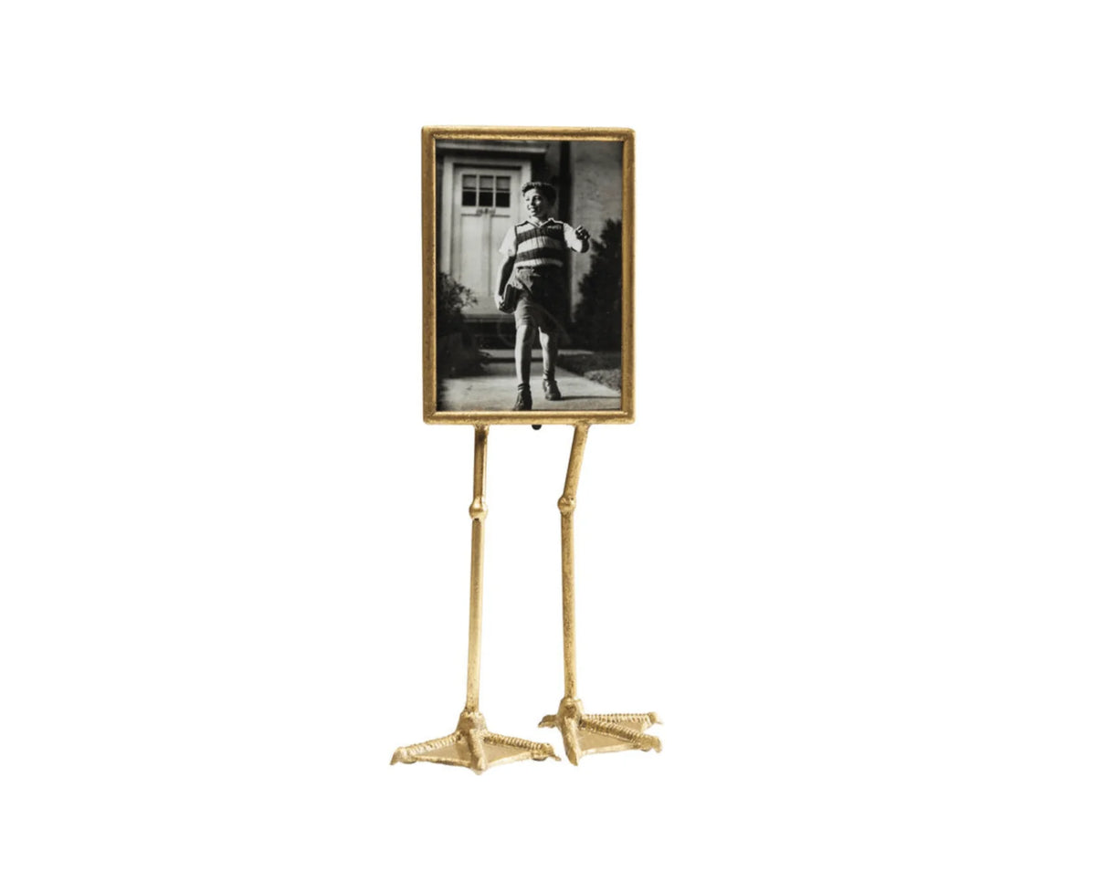 Duck Feet Portrait — Decorative Photo Frame on Tall Brass Legs (Handmade)