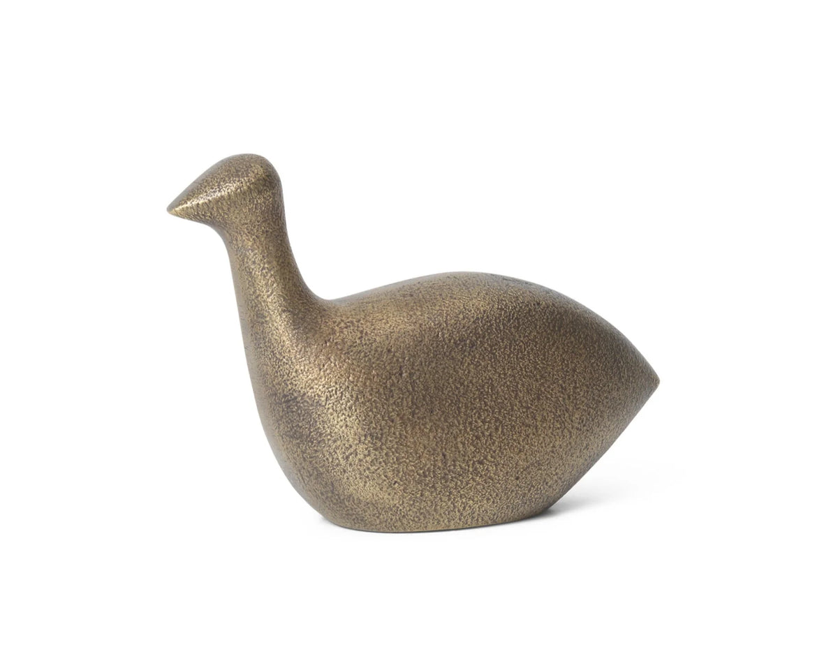 Bird — Minimalist Metal Figurine in Antique Brass (Handmade)